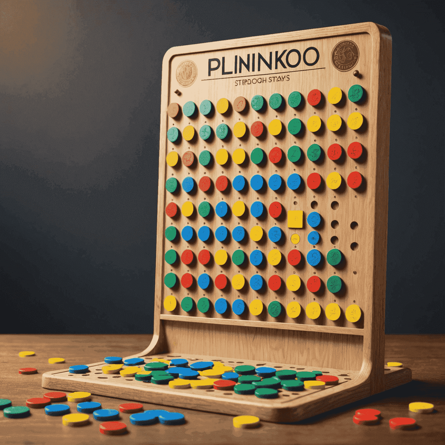 Illustration montrant un plateau de Plinko avec des jetons tombant à travers les chevilles, mettant en évidence les règles et les stratégies de base du jeu.