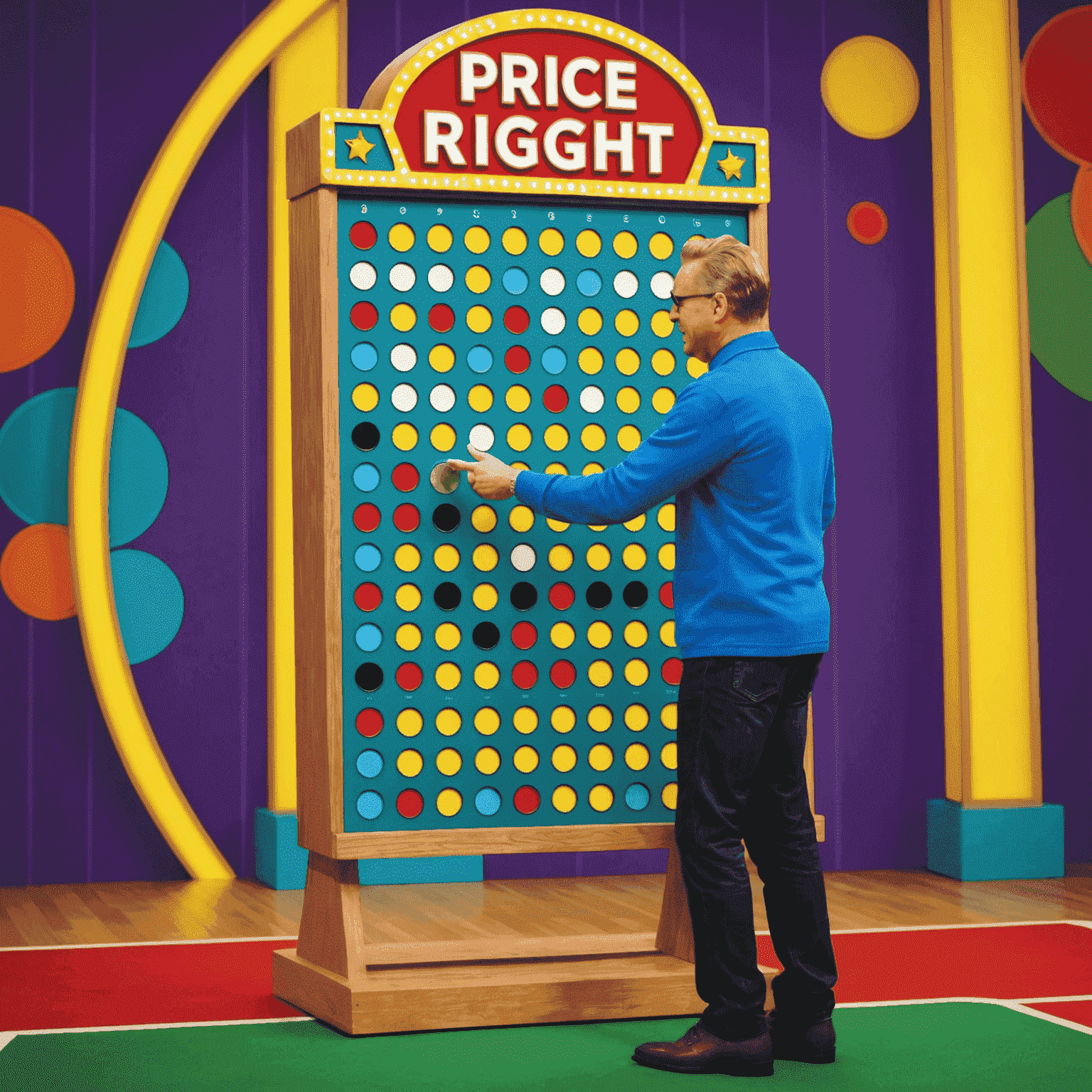 Photo d'un concurrent jouant au Plinko dans l'émission The Price is Right